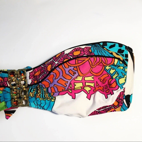 Trina Turk Multi Color Gold Detail Bikini Top - Picture 2 of 6